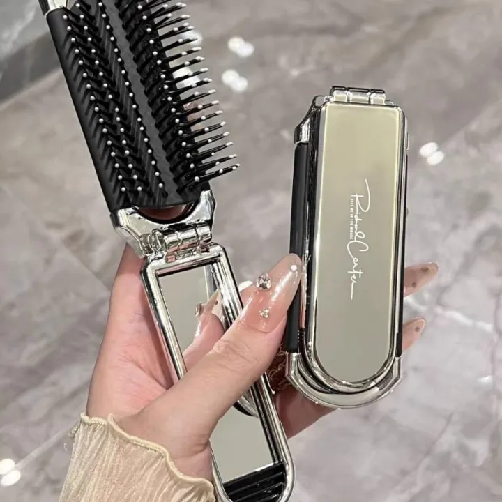 Folding%20Hair%20Brush%20with%20Mirror%20Pocket%20Hair%20Comb%20Lightweight%20Portable%20Compact%20Travel%20Hair%20Brush%20Small%20Hairbrush%20for%20Car%20Purse%20Gym%20Trip%20Women%20-%20Image%202