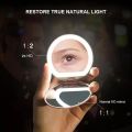 Usb Rechargeable Portable Travel Handheld Pocket Custom Logo Foldable Led Light Cosmetic Smart Touch Screen Makeup Mirror. 