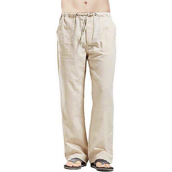 Fashion%20Streetwear%20Linen%20Pants%20Men%20Summer%20Thin%20Solid%20Loose%20Linen%20Trousers%20Male%20Plus%20Size%20Breathable%20Basic%20Casual%20Wide%20Leg%20Pants%20-%20Image%204