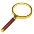 90Mm Gold Wood Handle Magnifier Zoom Magnifying Glass Lens - Magnifying Glass.