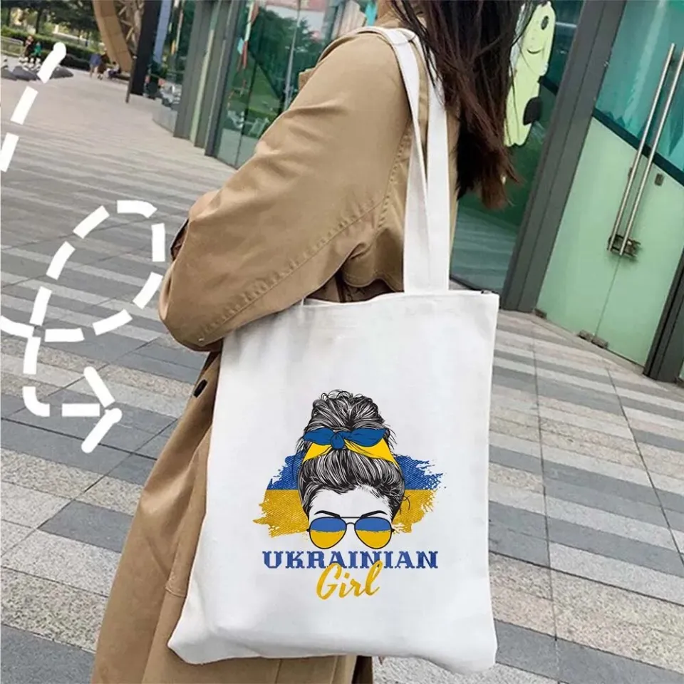 Ukrainian Flag Tote Bag - 16x16 Inch Ukraine Support Bag With Double Stitched Handles