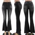 Black Low Rise Flared Jeans Women Spring Summer Casual Vintage Skinny Bell Bottom Mom Jeans Korean Slim Denim Trousers Y2k Pants.