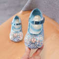 2024 Spring New Fashion Water Brick Cartoon Princess Korean Edition Little Girl Sequin Leather Soft Sole Baby Shoes. 
