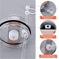18 Piece Spill Stopper Set Straw Cover Spill Stopper Transparent-White for Quencher H2.0 Flowstate 40Oz 30Oz. 