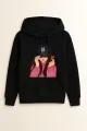 Solid black Color printed (bts) Hoodie 320 GSM Fully Cotton Fabrics Suitable for Women Girls Ladies Hoodie by Tajkiya Fashion. 