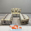 Florobella Floral Storage Divan Sofa With Ottoman/ Living Room Sofa Set/ Floral Print Sofa/ Two Seater Armless Sofa With Extra Deep Seater - Sofa Set. 