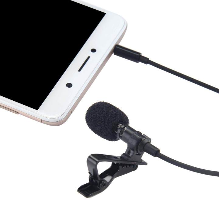 Lavalier Lapel Microphone Clip-on Omnidirectional Condenser Mic for Apple IPhone IPad IPod Touch Samsung Windows Devices