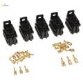 5xSet of 5 Automotive Relay Socket Connector & Terminals 40Amp 12V. 