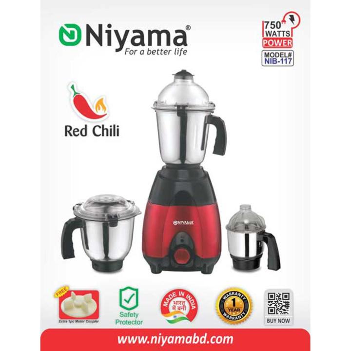 New technology used Niya_ma blender and 3 in 1 mixer grinder -NIB 117 RED CHILI