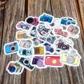 【Alizeker Mall】24PCS Lovely Camera Waterproof Skateboard Suitcase Guitar Laptop Phone Diary Sticker Kids Gift Stickers Toy. 