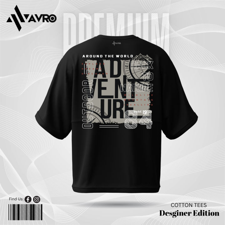 Avro%20Premium%20Men's%20Semi%20Drop%20Shoulder%20T%20shirt%20Black%20Color%20-%20Adventure%20-%20Cotton%20Fabric%20Soft%20&%20Comfortable%20-%20Tshirt%20For%20Men%20-%20Image%203