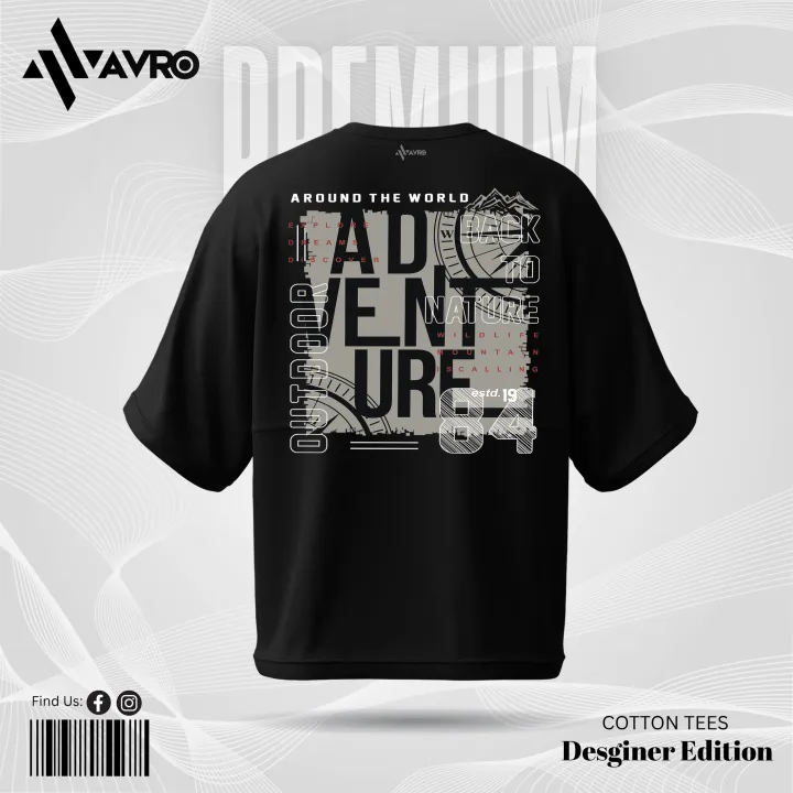 Avro%20Premium%20Men's%20Semi%20Drop%20Shoulder%20T%20shirt%20Black%20Color%20-%20Adventure%20-%20Cotton%20Fabric%20Soft%20&%20Comfortable%20-%20Tshirt%20For%20Men%20-%20Image%203