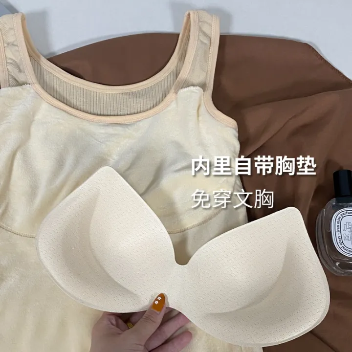 Autumn%20and%20Winter%20New%20Thickened%20Fleece-Lined%20U%20Collar%20Thermal%20Underwear%20Warm%20Vest%20Women's%20Underwear%20Base%20Shirt%20with%20Chest%20Pad%20-%20Image%203