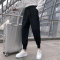 Korean Fashion Casual Suit Pants 2023 Spring New Men Slim Fit Classic Harem Pants Simple Wild Vintage Loose Solid Black Trousers. 