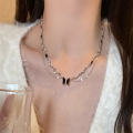 Dark Spicy Girl Double Layered Butterfly Pendant Necklaces Collar Chain for Women New Sweet and Cool Clavicle Chain Y2K Jewelry Gift Girls Necklace.