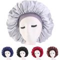 1Pc Reversible Satin Bonnet Hair Caps Double Layer Adjust Sleep Night Cap Head Cover Hat For Curly Springy Hair Styling Accessories.