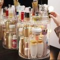 360 Degree Rotating Makeup Storage Rack Height Adjustable Cosmetics Organizer Assembly Skin Care Holder Bathroom Display Case.