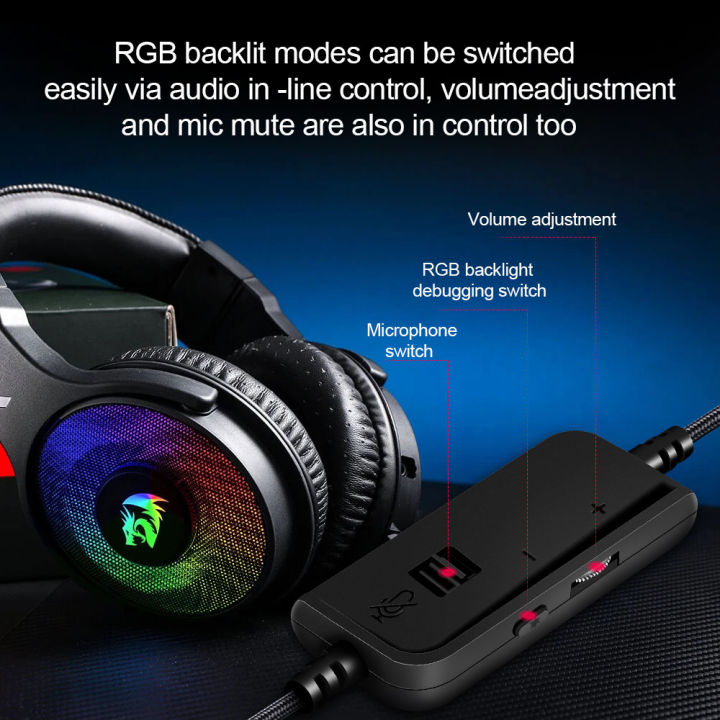 REDRAGON%20Pandora%20H350%20RGB%20Backlighting%20gaming%20Headphone,7.1%20USB%20Surround%20sound%20Computer%20headset%20Earphones%20With%20Microphone%20Laptop%20-%20Image%206
