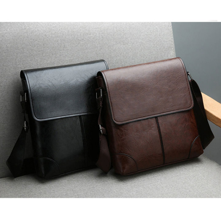 Men'S%20Shoulder%20Bag%20PU%20Leather%20Side%20Cross%20Sling%20Messenger%20Bolsas%20Satchel%20Commuting%20Crossbody%20Square%20Essentials%20Porter%20Bag%20Husband%20-%20Image%204