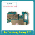 100% Fresh Main Motherboard Unlocked for Samsung Galaxy A20 A205 Ram 3GB Rom 32GB.