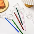 Borosilicate Glass Spoon With Long Handle Transparent Heat Resistant Sauce Soup Spoon With Spout Dessert Spoon Kitchen Bar Party.