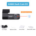 2K Dash Cam For Cars DVR Recorder Front Dash Camera KAWA D5 Emergency Video Recording EN,RU,FR,JP Voice Control WiFi APP Monitor. 