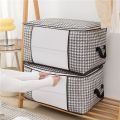 • Large Capacity Clothes Storage Bag with Zipper & Handles – Foldable Blanket & Quilt Organizer Box.