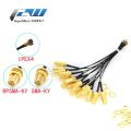 2-piece SMA / RP-SMA female to MHF4 IPEX IPX RF plug Pigtail cable for Mini 0.81mm PCI card intel WIFI Board 10cm 15cm 20cm 30cm.