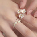 Korean Style Daisy Flower Rings For Women Sweet Cute Finger Ring Proposal Wedding Fine Jewelry Gift -Ring For Girls.