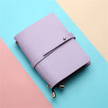 PU Soft Leather Notebook Style Solid Color Creative Fresh Loose-Leaf Notepad Student Stationery Diary Book. 