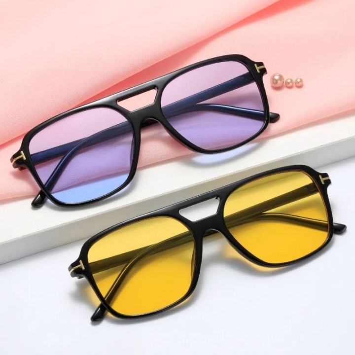 Fashion%20Rectangle%20sunglasses%20women%20men%20brand%20design%20Tom%20Ford%20Candy-colors%20oversized%20Flat%20top%20sun%20glassses%20Double%20Bridge%20Eyewear%20-%20Image%202