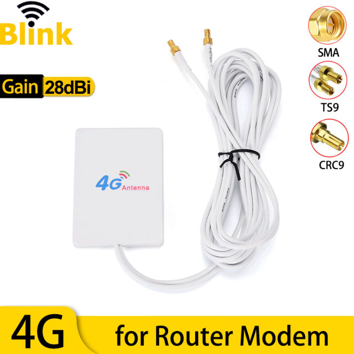 28dBi 4G LTE Panel Antenna Mimo Amplifier Outdoor Mobile Network Signal Enhancer TS9 CRC9 SMA Male for HUAWEI ZTE Vodafone Route
