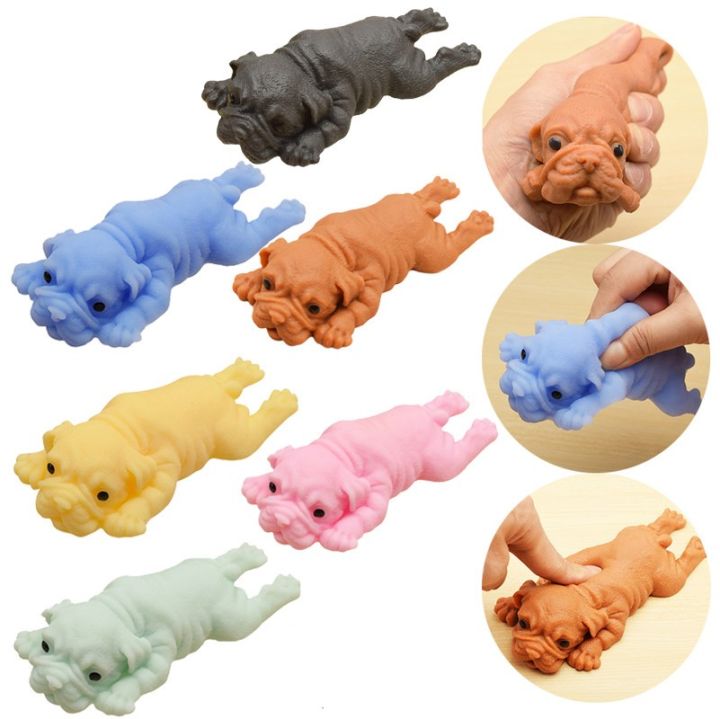 Cute Squishy Sensory Stress Pug Dog Toys Decompression Silicone Shar Pei Kids Adult Relieve Stress Decompression Novelty Toys