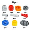 MOC Technical Gear Axle Bricks Parts Worm Rack Conector Train Car Crane Model Leduo 92693 3743 62821 Assembles Particles. 