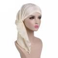 【3C VictoryEagle】Women Long Turban Cap Head Wrap Chemo Hat Beanie Hijab. 