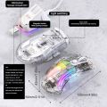 Attack Shark X2 Pro Wireless Bluetooth Mouse 2.4G TYPE C Desktop Cool Transparent RGB Mouse With Magnetic Charging Stand For PC.