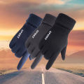 Suede gloves women in winter, thickened veet warmth, touch screen for windproof slippery driving, outdoor sports, cycling and running, men. 