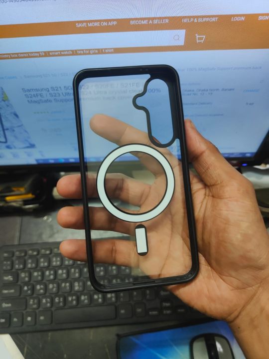 For%20Samsung%20Galaxy%20A35%20Mobile%20Cover%20MagSafe%20Compatible%20Shockproof%20Transparent%20Slim%20Fit%20Wireless%20Charging%20supported%20Frosted%20Border%20Phone%20Back%20Case%20Mobile%20Cover%20-%20Image%206