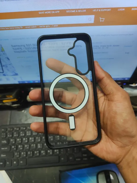 For%20Samsung%20Galaxy%20S24%20Mobile%20Cover%20MagSafe%20Compatible%20Shockproof%20Transparent%20Slim%20Fit%20Wireless%20Charging%20supported%20Frosted%20Border%20Phone%20Back%20Case%20Mobile%20Cover%20-%20Image%206