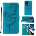 lthmy for Xiaomi Redmi K50 / K50 Pro Butterfly PU Leather Flip Wallet Card Slots with Hand Strap Stand Cover case.