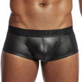 Pinky Senson Men Boxers Underwear U Convex Pouch Men Slips Cueca Masculina Male Panties Gay Underpants Synthetic Leather me. 