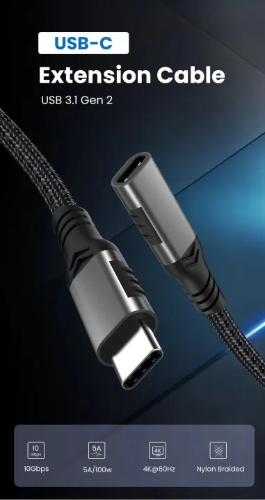 USB-C%20Extension%20Kabel%205FT/1.5M%20100W%2010Gbps%20Gen2%20USB%20C%20Extender%20Cable%204K%20Video%20Compatible%20with%20USB%20C%20Dock/Hub/Dell%20XPS/Magsafe%20-%20Image%202