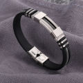 Wholesale New Style Silicone Stainless Steel Bracelet Popular Fashion Personality Mens Bracelet. 