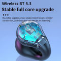 R19 Wireless Clip-on Earbuds Stereo Sound Headphones With LED Display Charging Case Earphones For Running Workout Sports.