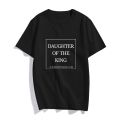 Christian T-Shirt Daughter of The King Letter Print Cute Women T-Shirt Jesus Shirt Harajuku Graphic Top Female Women T Clothes.