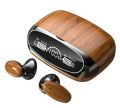 M35 Tws Wood Grain Bluetooth Earphone Led Display 9D Stereo Sound Music Headphone Wireless Earbuds Touch Control Sport Earphone With Mic - Bluetooth Headphone Alpha. 