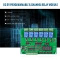 KOGEEK DC 5V Programmable 6-Channel Relay Module Timing Cycle Time Dela-y Relay Module Control Switch with 0.01s-999min Timing Range. 