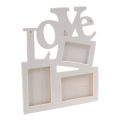 Hollow Love Wooden Family Photo Picture Frame White Base Art DIY Home Decor New. 