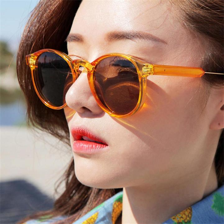 Retro Round Frame Transparent Sunglasses Women Outdoor Sun Protection Eyeglasses Street Photography Sunglass Anti-uv Goggle