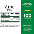 Nature's Bounty Zinc Supplement 50 Mg 100 Caplets. 